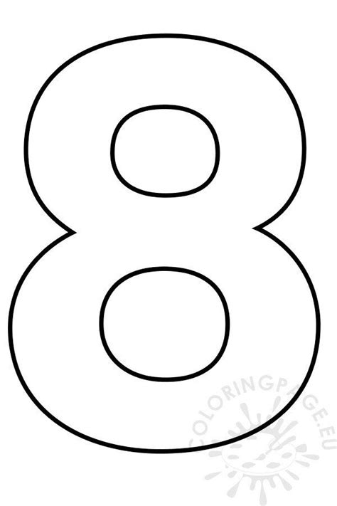 Free Printable Number 8 Template Coloring Page