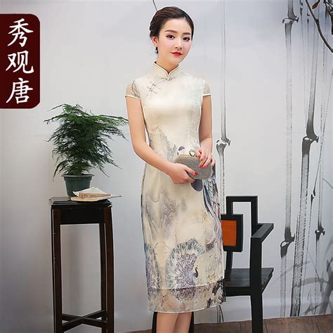 fetching peacock print qipao cheongsam dress cheongsam dress traditional chinese dress