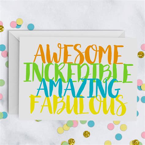 Awesome Incredible Amazing Fabulous Card A5 By Giddy Kipper