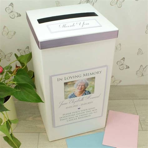 Attending a funeral is a sad and often traumatic experience for the family, friends and colleagues. Personalised Funeral Donations Collection Post Box in 2020 ...