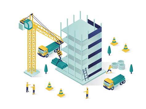 Building Under Construction Isometric Illustration By Rizal On Dribbble