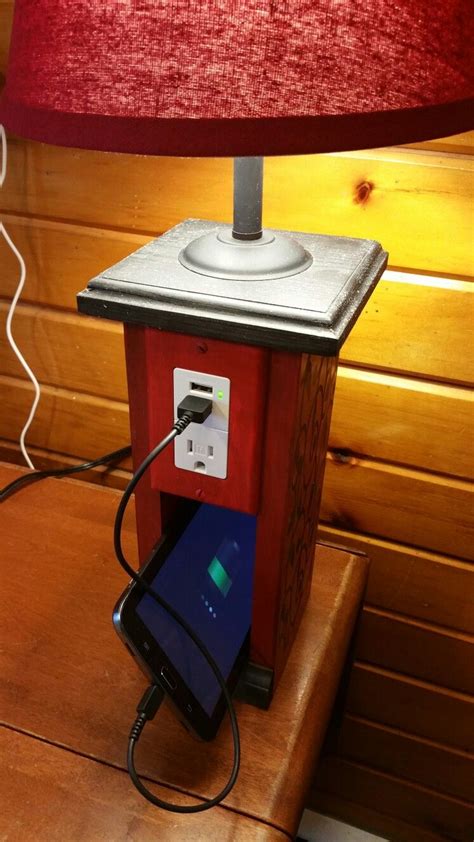 Check out our usb charging lamp selection for the very best in unique or custom, handmade pieces from our table lamps shops. New USB Charging station $85 | Wood shop projects, Diy ...
