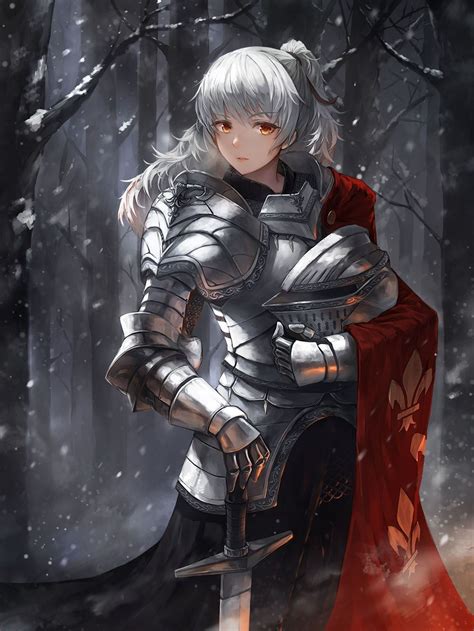 crystalherb anime knight anime warrior fantasy character design