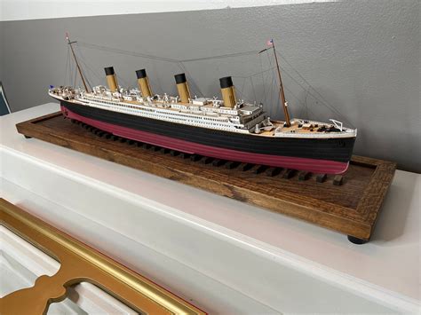 Custom Ship Model Boat Collectible Wooden Base Display Stand