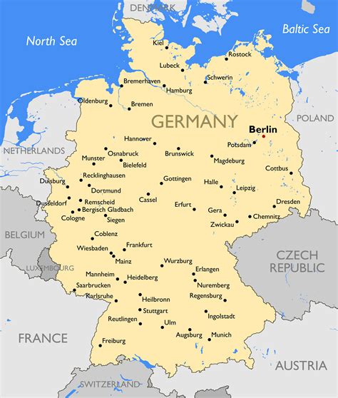Printable Map Of Germany With Cities