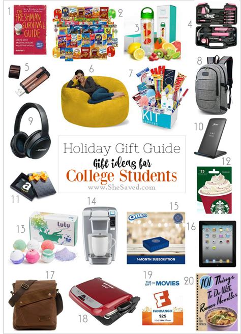 HOLIDAY GIFT GUIDE Gifts for College Students  SheSaved®