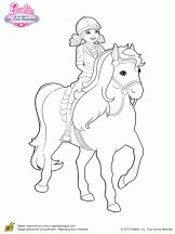 Pincha en los dibujos para colorear de barbie para verlos en grande e imprimirlos. chelsea a cheval | Horse coloring pages, Barbie coloring ...