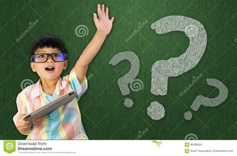 Boy Raise His Hand To Ask Question Stock Photo Image Of Education
