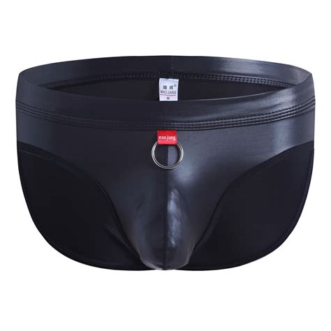 Men S Faux Leather Backless Thongs Pouch Underwear Back Open Crotch Briefs S Xl Ebay