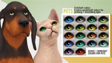 Salvia Eyes A Complete Eye Set Sims 4 Pets Eyes Pets