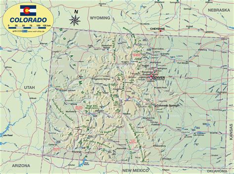 Map Of Colorado State Section In United States Usa