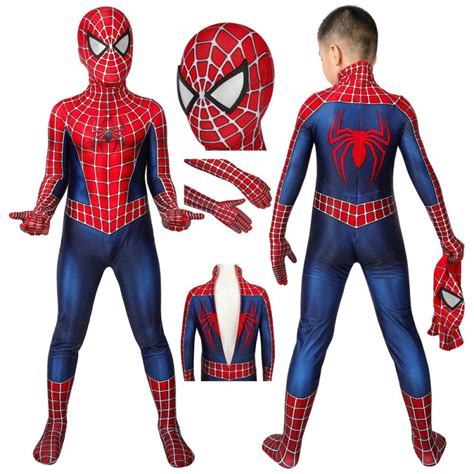 Spiderman Kids Suits Spider Man Tobey Maguire Cosplay Costume Boys