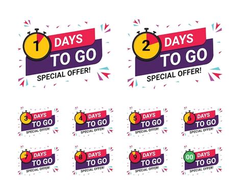 Premium Vector Days Left Badges And Stickers Count Time Sale Number Of Days Left Countdown