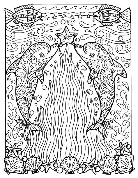 christmas dolphin coloring pages coloring pages ideas