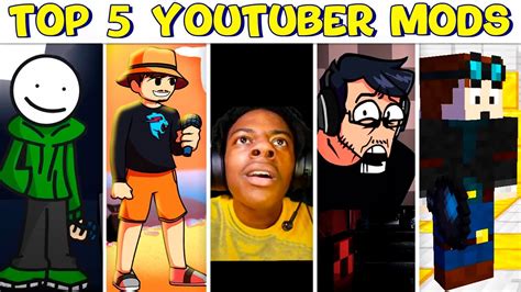 Top 5 Youtuber Mods 2 Friday Night Funkin Youtube