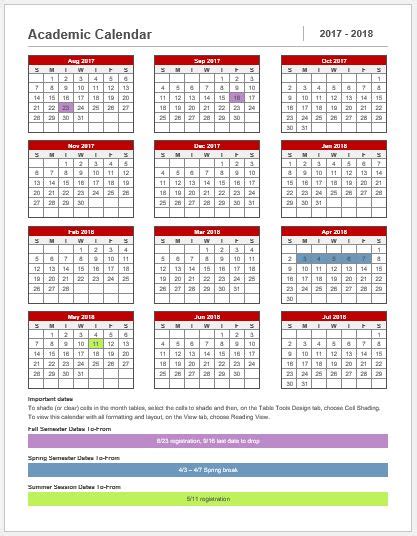 Academic Calendar With Week Numbers
