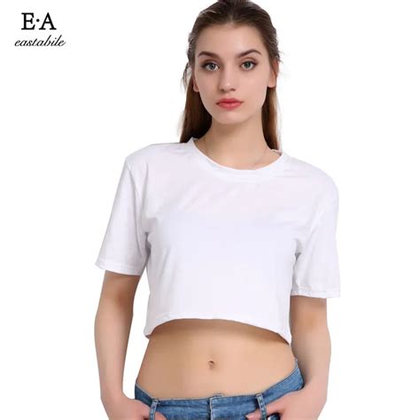 Eastabile Crop Top Tshirt Women Sexy T Shirt Female Brand Casual Tees