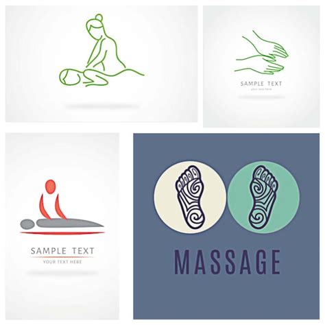 Massage Salon Logo Symbol Set Vector Free Download