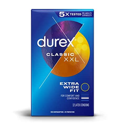 Durex Condom Xxl Longer And Wider Natural Latex Condoms Extra Wide Fit