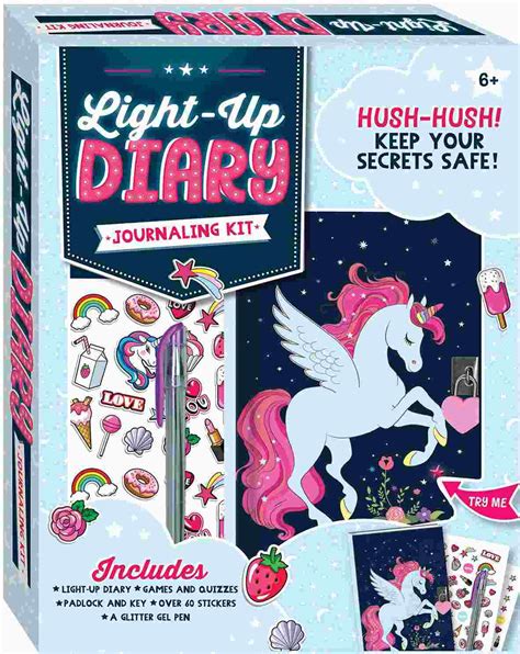 unicorn light up diary journaling kit