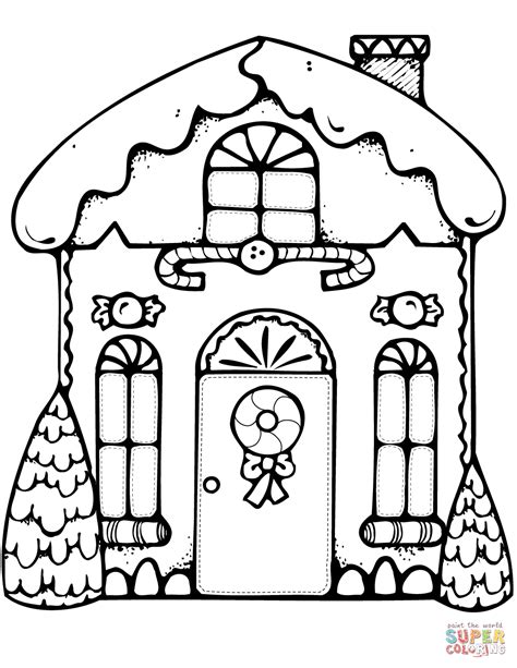Free download 39 best quality full house coloring pages at getdrawings. Xmas Gingerbread House coloring page | Free Printable Coloring Pages