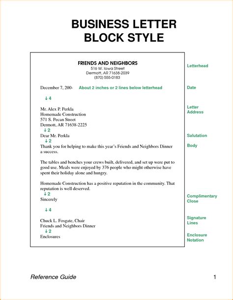business letter block style letters format