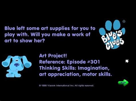 Pepper appreciation day to show how much they appreciate them, and they even sing a song about it near the end of the episode. Blue's Clues - Art Appreciation - YouTube