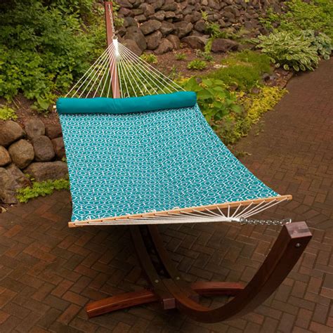 12 Foot Wood Arc Frame With Quilted Hammock And Pillow Algoma Net Company