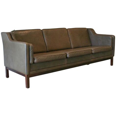 Vintage Danish Hazel Leather Sofa In The Style Of Borge Mogensen At 1stdibs