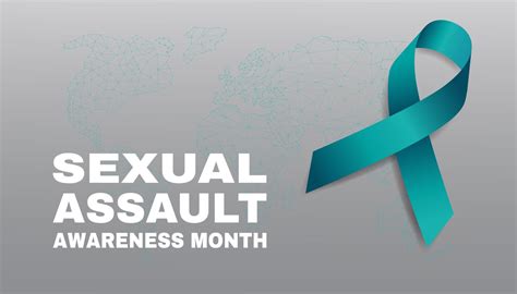 Sexual Assault Awareness Month Concept Banner Template With Teal