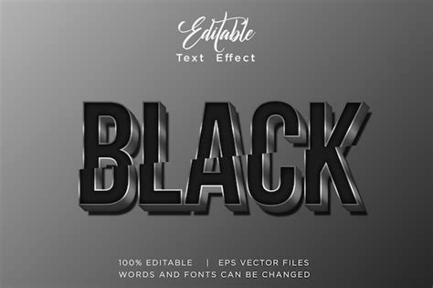 Premium Vector Editable Text Effect Black Style Cut Font Effect