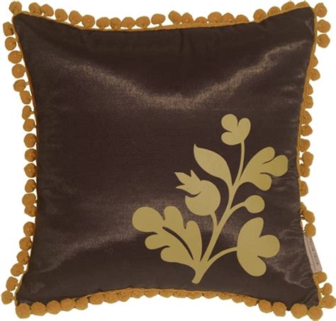 Bohemian Blossom Brown And Ocher Throw Pillow From Pillow Decor