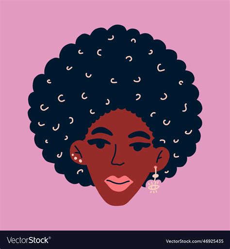 Portrait Beautiful African American Woman Vector Image