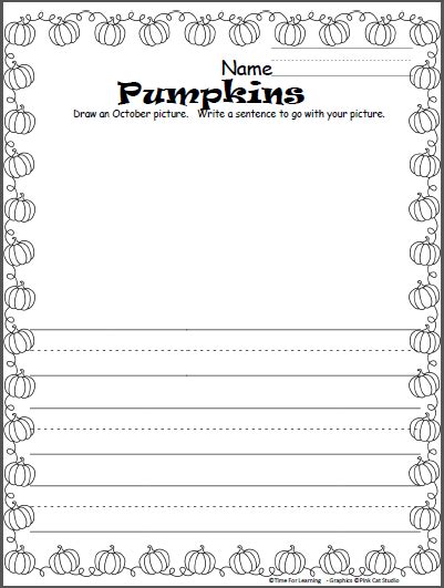 Pumpkin Writing Page Print Practice Made By Teachers Kindergarten