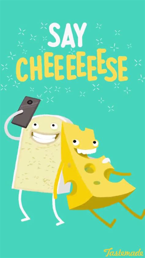 Funny Pun Say Cheese Cheese Taking A Selfie Food Humor Cheese