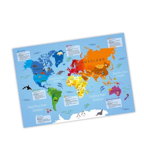 Sicher, günstig und bequem online bestellen! Kinder Lernposter Weltkarte in 3 Größen