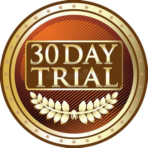 Thirty Day Trial Golden Emblem Icon Stock Vector Illustration Of