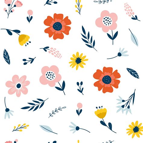 Premium Vector Seamless Pattern With Flowers Design For Fabric Print