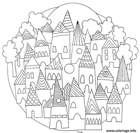 Coloriage Ville Mandala Dessin Ville à imprimer