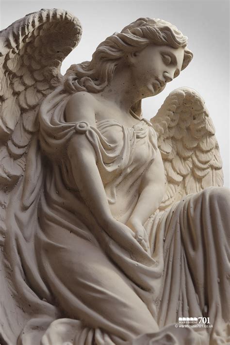 New Cast Stone Kneeling Angel Garden Statue Or Figure