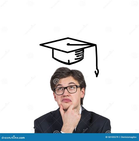 Student In Drawing Bachelor Hat Stock Image Image Of Motivation
