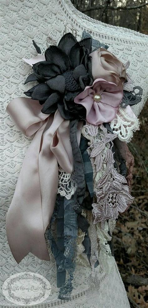 Vintage Blush Upcycled Fabric Flower Pinbrooch Fabric Flower Pins