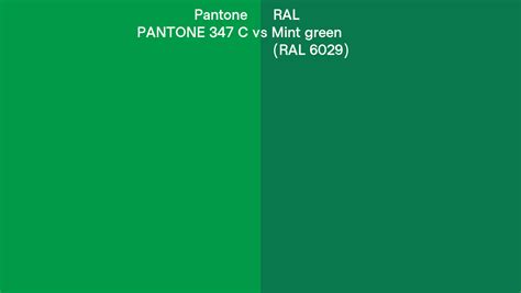 Pantone 347 C Vs Ral Mint Green Ral 6029 Side By Side Comparison