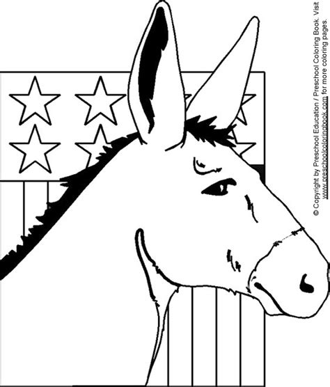 Push pack to pdf button and download pdf coloring book for free. www.preschoolcoloringbook.com / Election Day Coloring Page