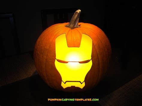 Ironman Pumpkin Carving Template Stencil Instant Download Etsy