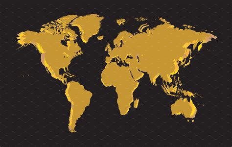 World Map Gold Vector Custom Designed Graphics Creative Market