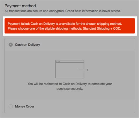 Can't get the right response from the payment app? Advanced Cash on Delivery · Shopify Help Center