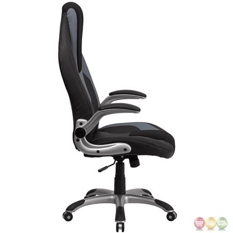 Once you've chosen the best office chair you might find that you may want to up the support and comfort levels a notch with a back support cushion to ease any tension from your back area. High Back Black And Gray Vinyl Executive Office Chair with ...