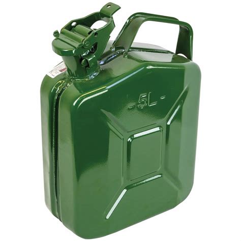 5l Green Metal Jerry Can Fuel Petrol Diesel Oil Containers Canister