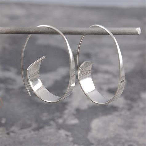 Zilver Hoop Earrings Hoepel Oorbellen Unieke Oorbellen 925 Etsy